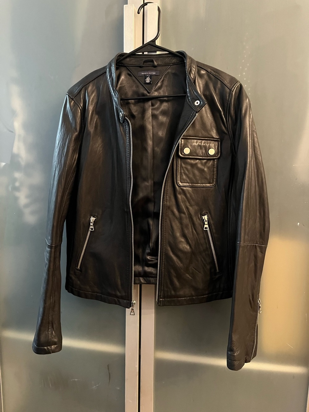 Tommy Hilfiger Black Leather Biker Jacket